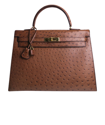 Kelly 35 Sellier in Ostrich Brown, front view